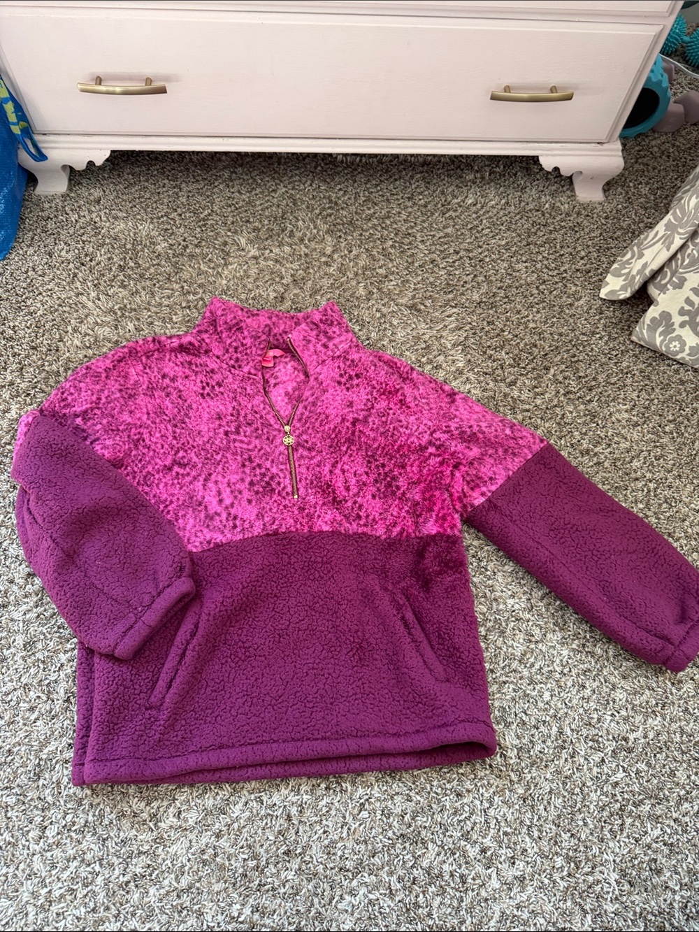 Lilly Pulitzer Pink and Purple Sherpa Pullover
